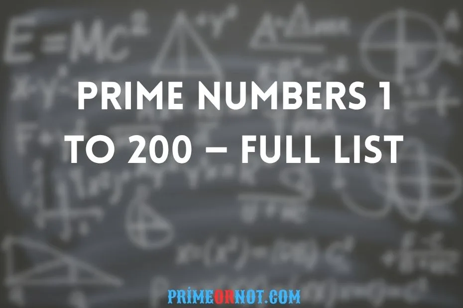 Prime Numbers 1 To 200 — Full List